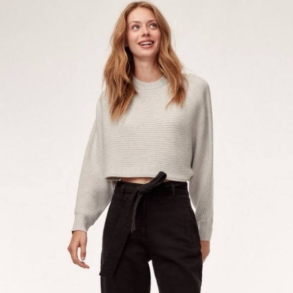 Aritzia Wilfred Cropped Merino Wool Sweater. Size L. NWOT - Picture 2 of 13